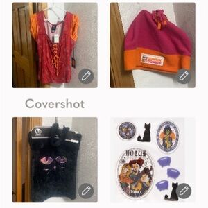 Disney hocus-pocus Mary blouse XL+🪟gel clings+🐈‍⬛bag+ D&D cap🥤